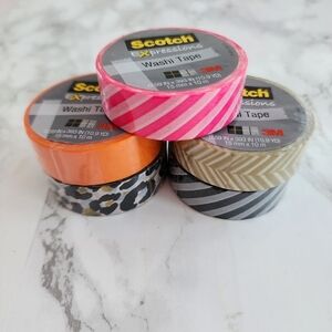 5 Decorative Scotch Washi Tape Set - Multicolor